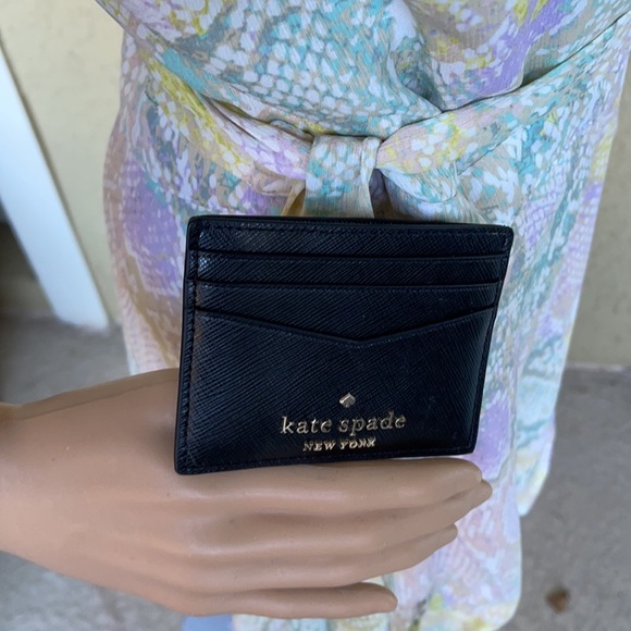 Kate Spade Madison Saffiano Leather Small Slim Card Holder
COLOR: Black 
NWT - Picture 14 of 16